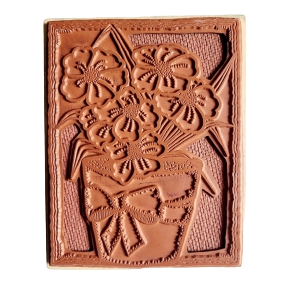 Vintage 1998 Potted Plant East Coast Art Stamp Approximately 3.5" x 4.5" - Picture 2 of 7